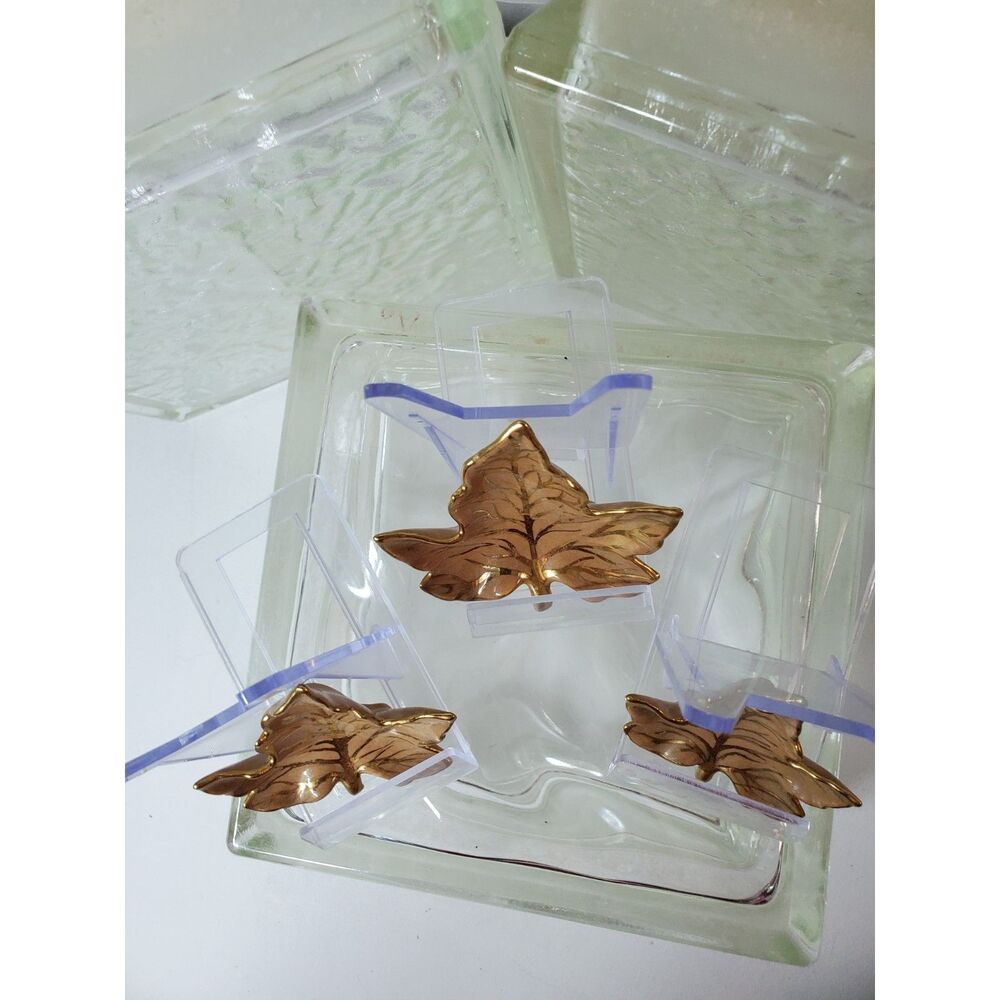 Maple Leaf Autum Gold or Golden Age Trinket Dishes Possibly Royal Winton Ceramic